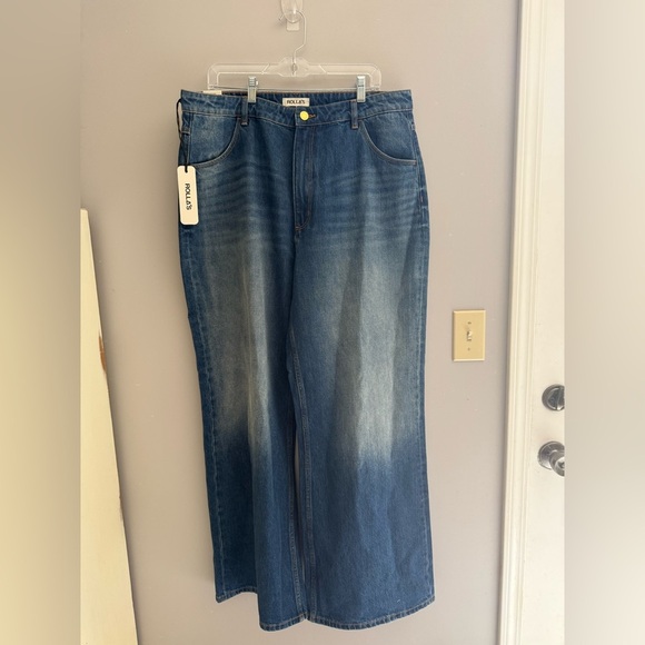 Rolla’s Studio Flare Eclipse Vintage Super High Rise Wide Leg Baggy Jeans SZ 34 - Picture 2 of 11